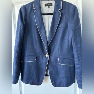 Talbots Classic Linen Navy Blazer